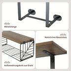 HomeAmbience: Towel Rack Bathroom – Modern Wooden Shelf Set, Decorative & Functional for Bathroom, Kitchen & Living Room