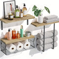 HomeAmbience: Towel Rack Bathroom – Modern Wooden Shelf Set, Decorative & Functional for Bathroom, Kitchen & Living Room