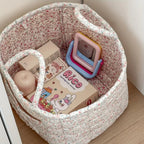WohnBlüte: Storage Basket in Floral Quilted Design – Decorative, Foldable & Practical for Laundry & Toys