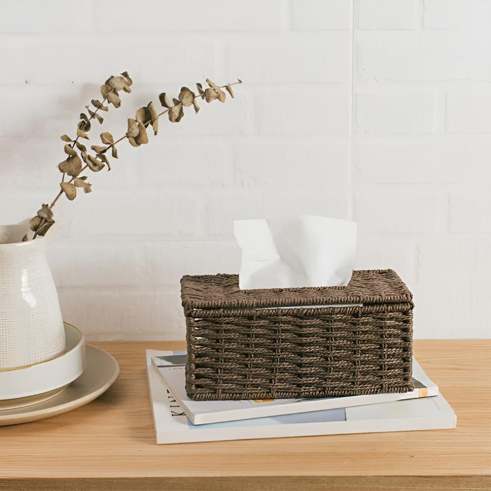 HomeCharm: Tissue Box Made of Rattan – Rustic, Elegant & Practical for Table & Dresser