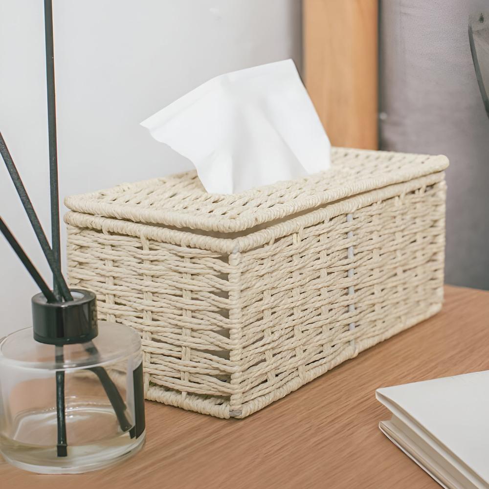 HomeCharm: Tissue Box Made of Rattan – Rustic, Elegant & Practical for Table & Dresser