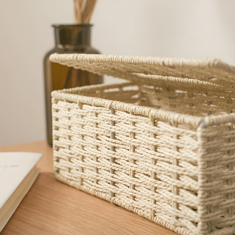 HomeCharm: Tissue Box Made of Rattan – Rustic, Elegant & Practical for Table & Dresser