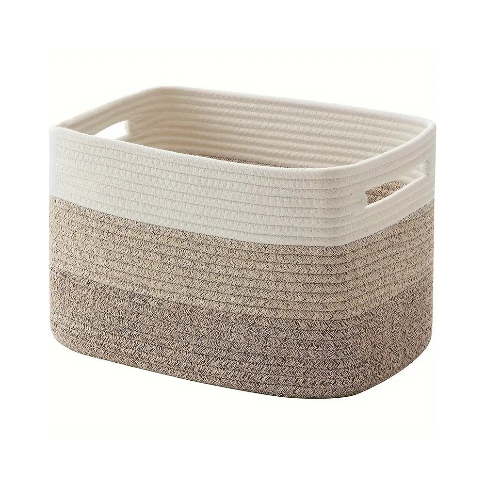 WohnGeflecht: Storage Basket with Handles – Durable, Portable & Practical for Laundry & Towels