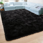WohnGlanz: Modern Large Rectangular Black Carpet – Durable for Heavily Used Living Areas