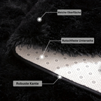 WohnGlanz: Modern Large Rectangular Black Carpet – Durable for Heavily Used Living Areas
