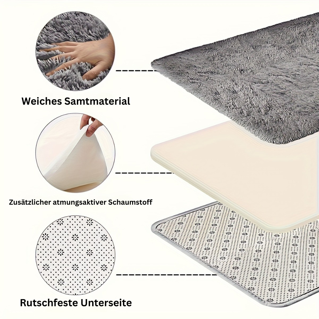 WohnGlanz: Modern Large Rectangular Black Carpet – Durable for Heavily Used Living Areas
