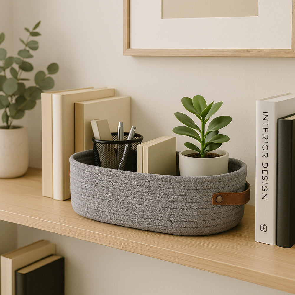LivingStyle: Storage Basket with Handles – Durable, Handmade & Versatile for Home & Office