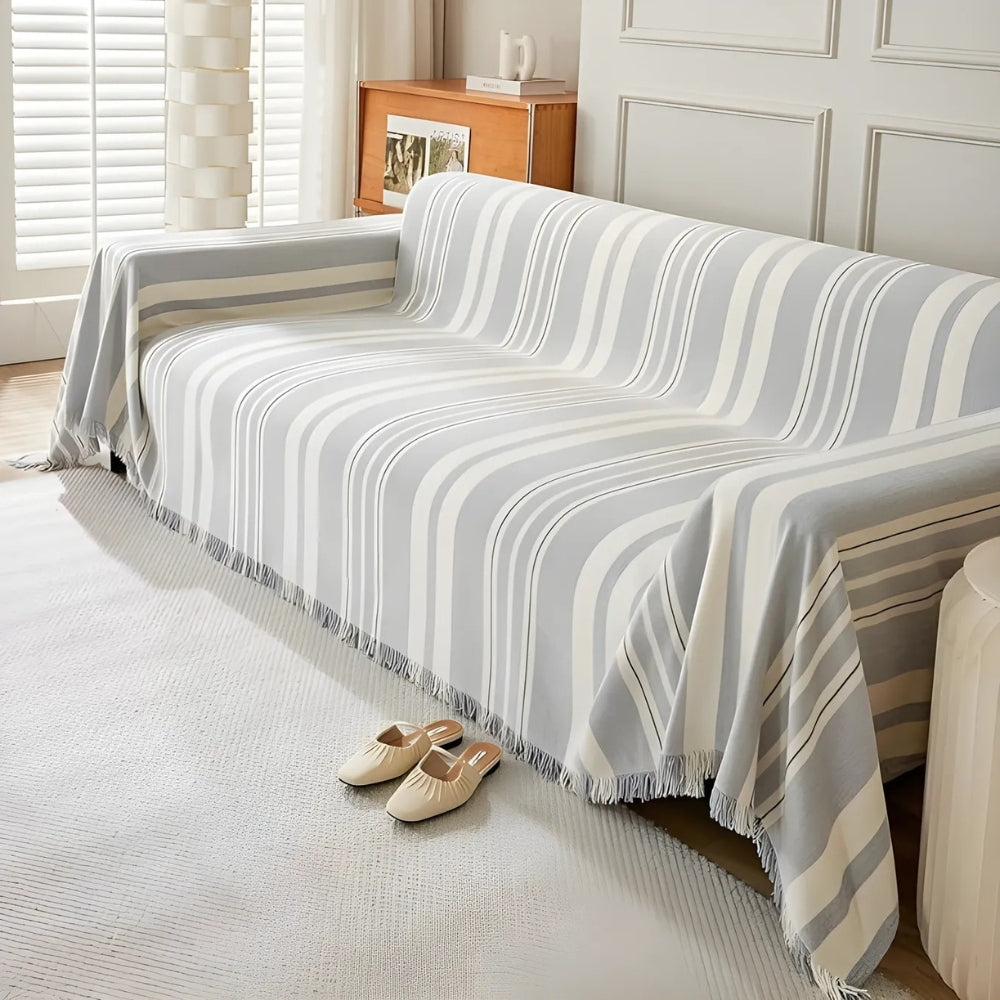 LivingStripes: Sofa Cover Made of High-Quality Chenille with Timeless Pattern & Cozy Feel – for Sofa & Living Area