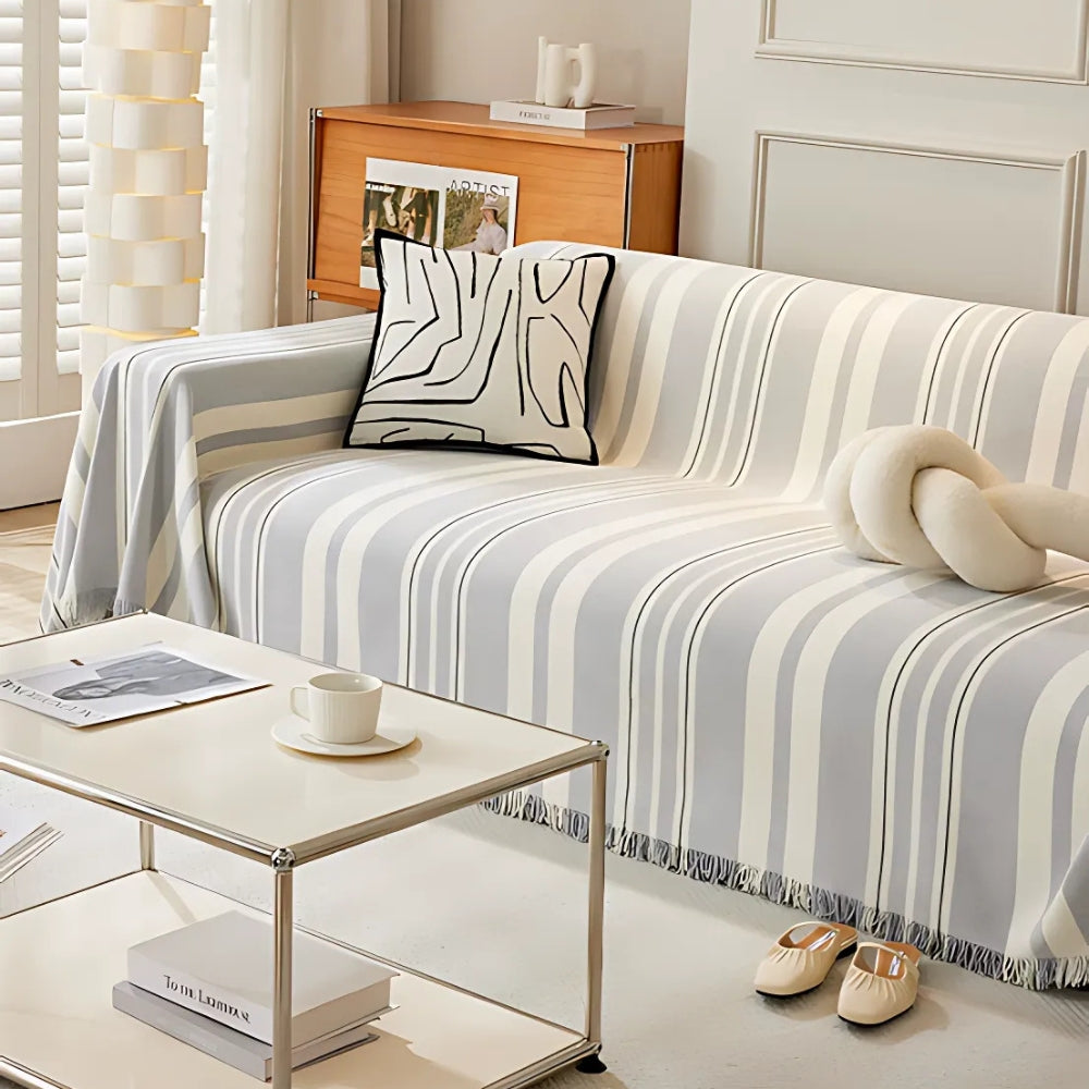 LivingStripes: Sofa Cover Made of High-Quality Chenille with Timeless Pattern & Cozy Feel – for Sofa & Living Area