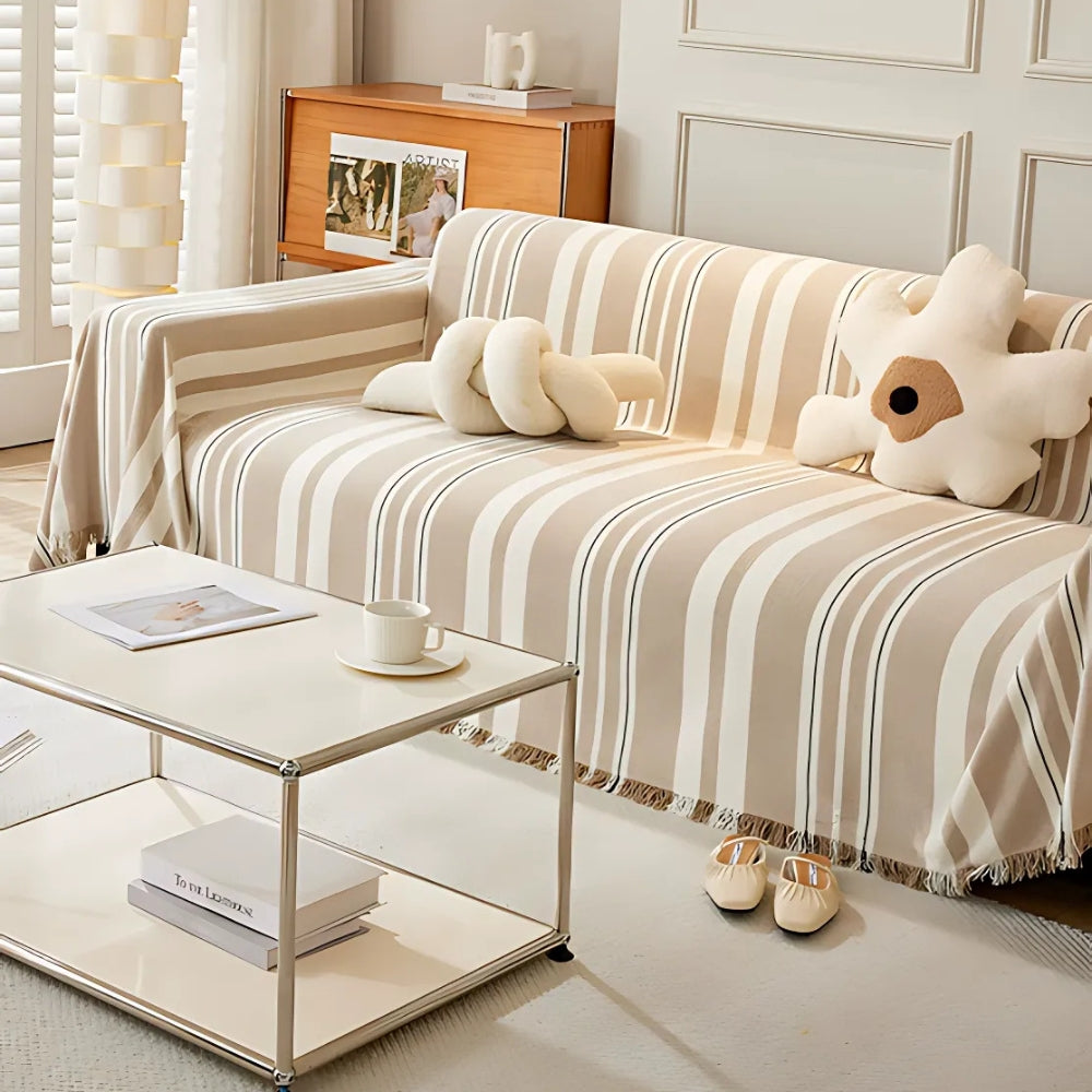 LivingStripes: Sofa Cover Made of High-Quality Chenille with Timeless Pattern & Cozy Feel – for Sofa & Living Area