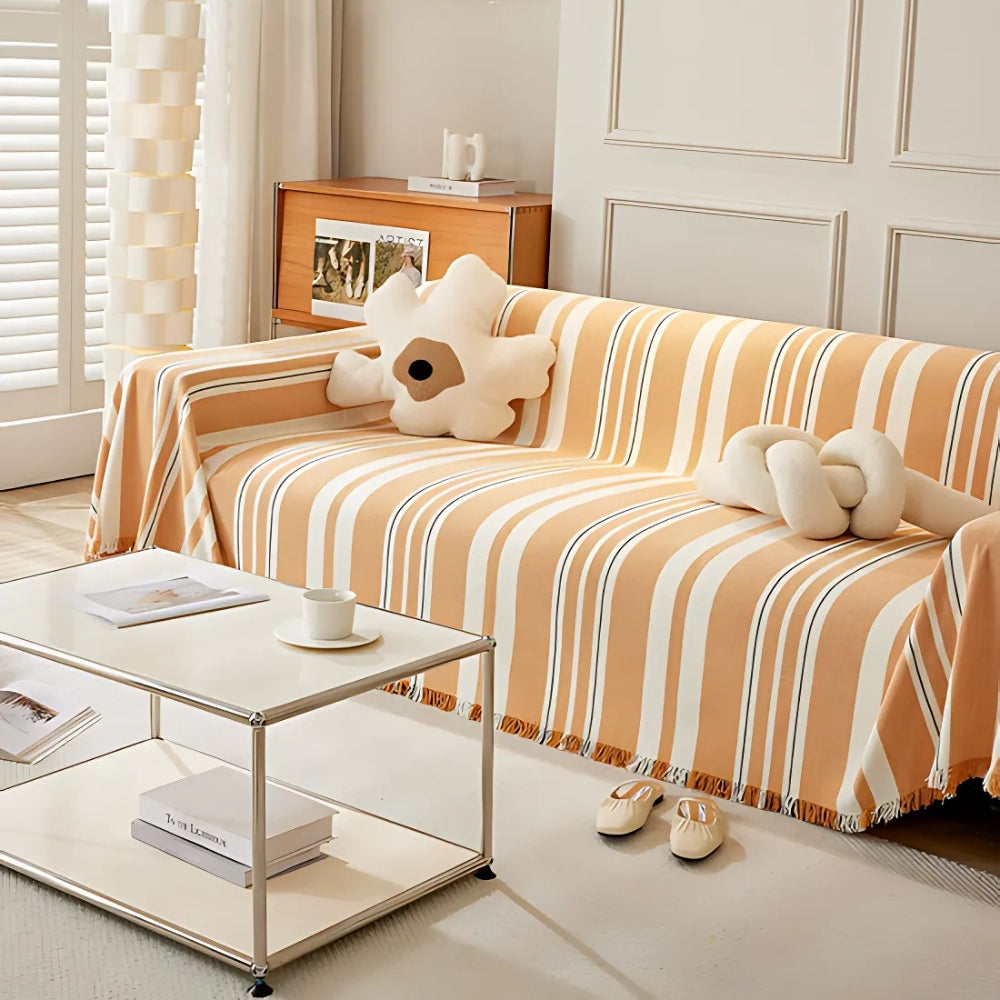 LivingStripes: Sofa Cover Made of High-Quality Chenille with Timeless Pattern & Cozy Feel – for Sofa & Living Area