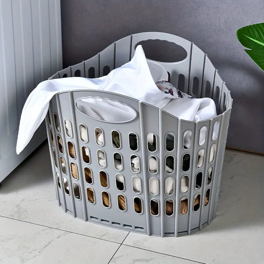 WohnTragen: Foldable Storage Basket – Lightweight, Decorative & Mobile for Home, Travel & Student Dormitory