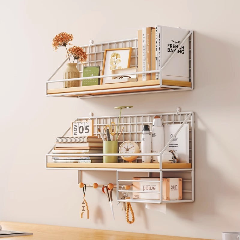 DormitorySteel: Metal Wall Shelf – Space-saving, Decorative & Hanging Without Drilling for Bedrooms & Student Apartments
