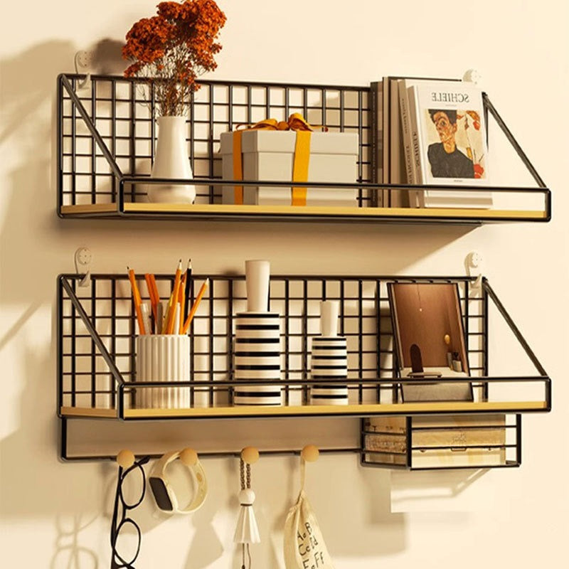 DormitorySteel: Metal Wall Shelf – Space-saving, Decorative & Hanging Without Drilling for Bedrooms & Student Apartments
