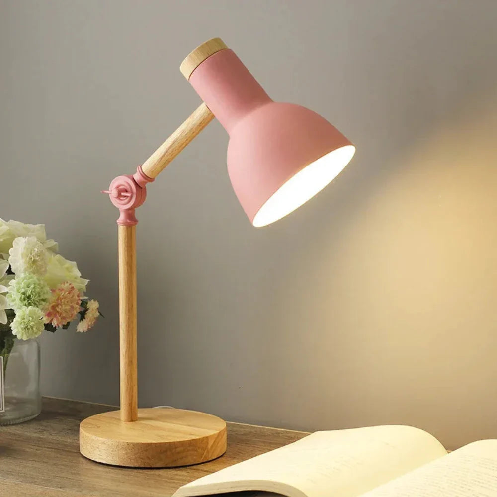 WoodAura: Minimalistic Wooden Desk Lamp with LED & Flexible Design