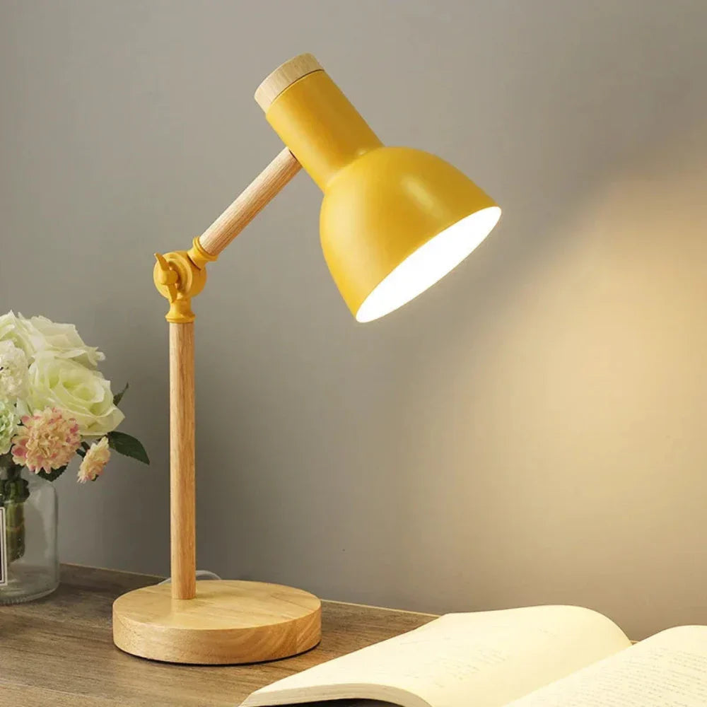 WoodAura: Minimalistic Wooden Desk Lamp with LED & Flexible Design