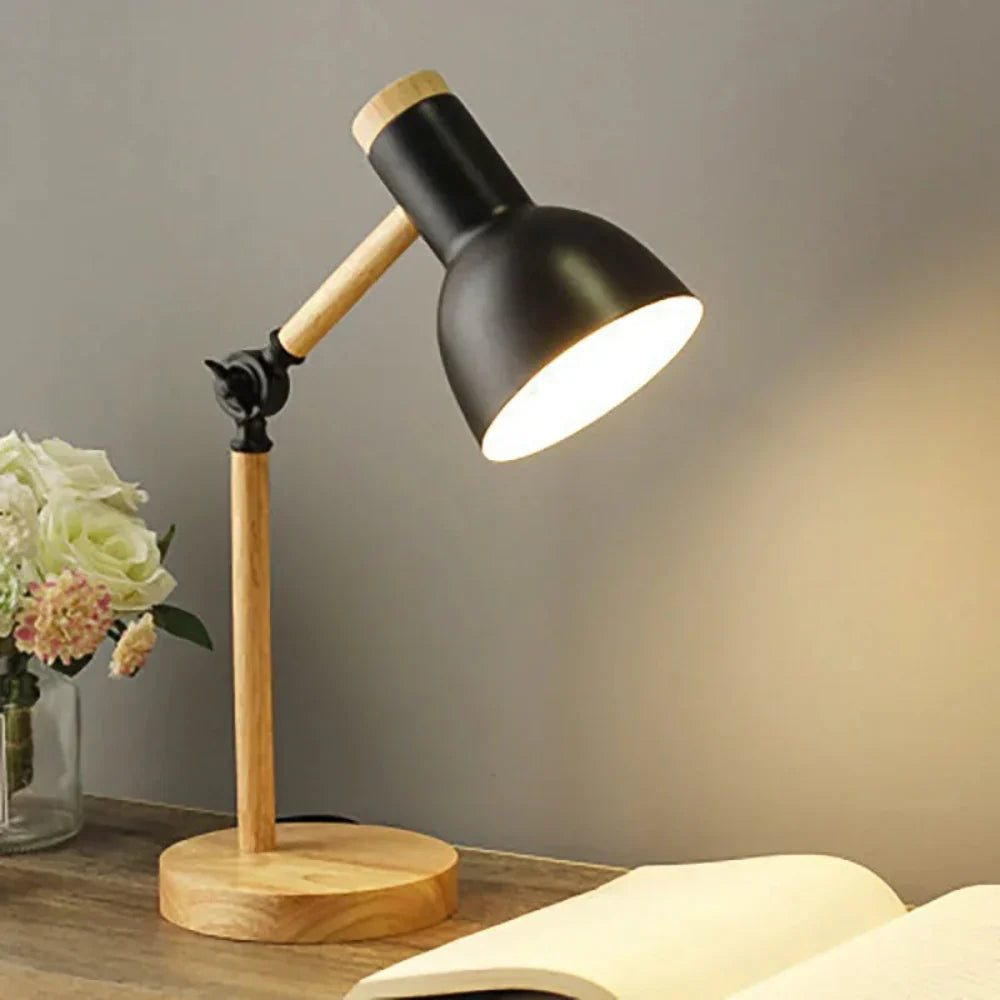 WoodAura: Minimalistic Wooden Desk Lamp with LED & Flexible Design