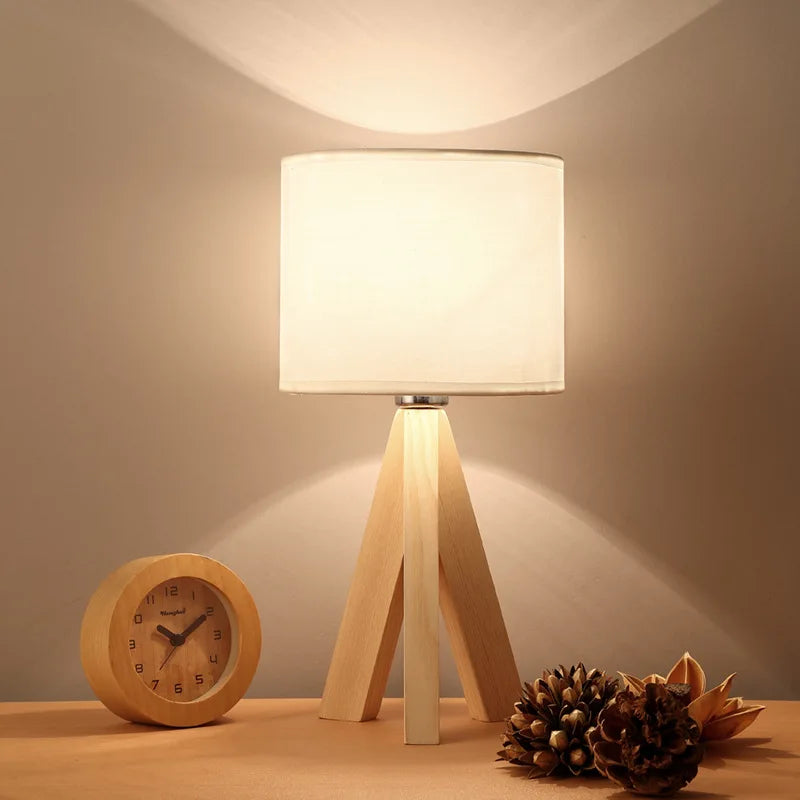 WoodEssence: LED Table Lamp Made of Natural Wood with Warm White Light – for Living Room & Nightstand