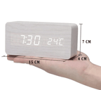 WoodSense: Designer Desk Clock with LED Display and Clap Function – for Modern Living Spaces