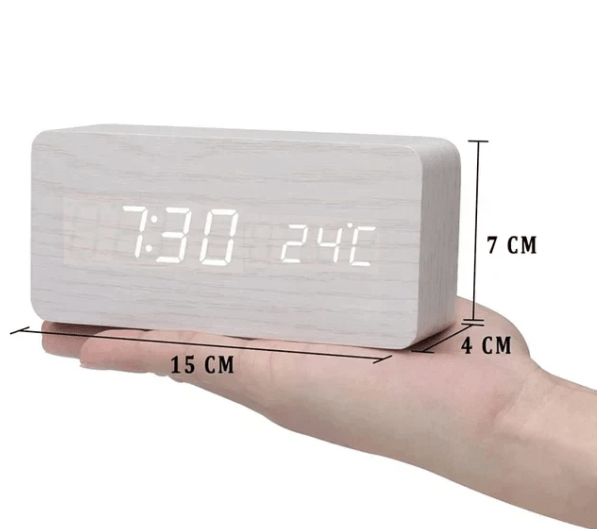 WoodSense: Designer Desk Clock with LED Display and Clap Function – for Modern Living Spaces