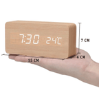 WoodSense: Designer Desk Clock with LED Display and Clap Function – for Modern Living Spaces