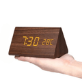 WoodSense: Designer Desk Clock with LED Display and Clap Function – for Modern Living Spaces