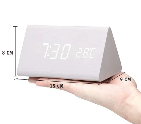 WoodSense: Designer Desk Clock with LED Display and Clap Function – for Modern Living Spaces