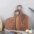 Wood Cutting Board Set, Solid Wood, Integrated Handle, 2 Pieces
