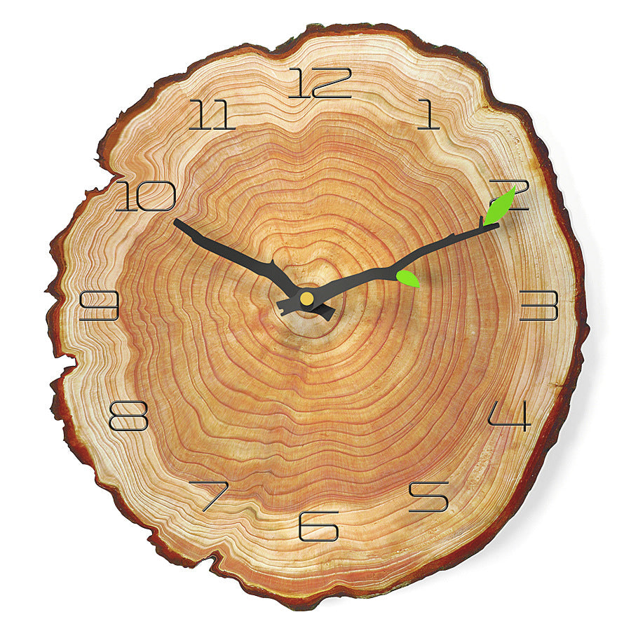 Silent Wall Clock Wood Textured UV Printed MDF Board