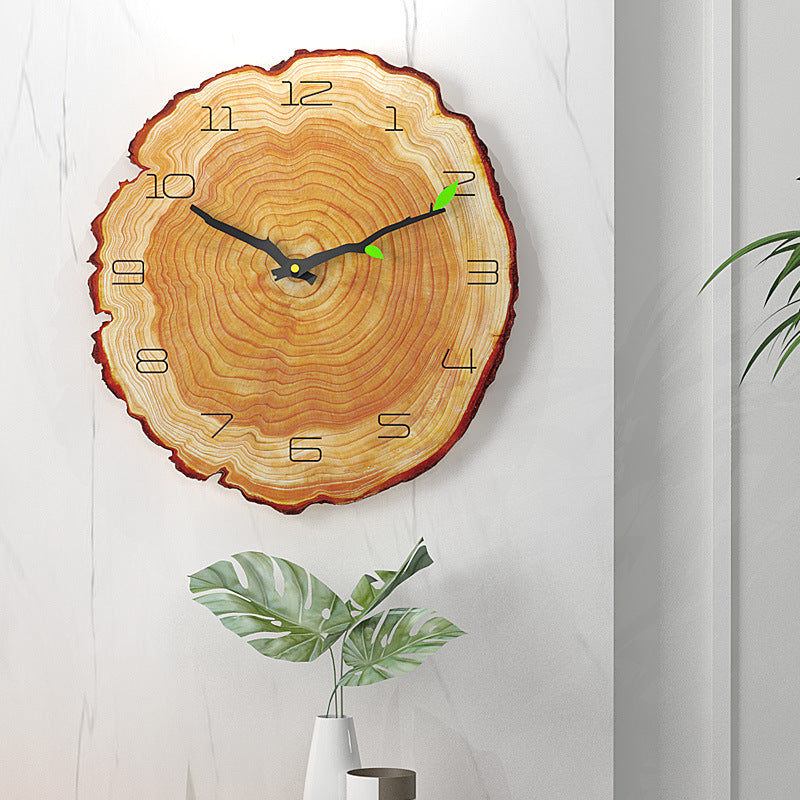 Silent Wall Clock Wood Textured UV Printed MDF Board