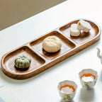 Serving Tray with Three Compartments and Integrated Handles
