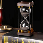 Hourglass Sand Timer, Wood and Glass, 60-Minute Cycle