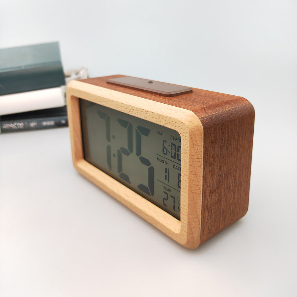Digital Alarm Clock Voice Activated LED Display USB Battery Powered