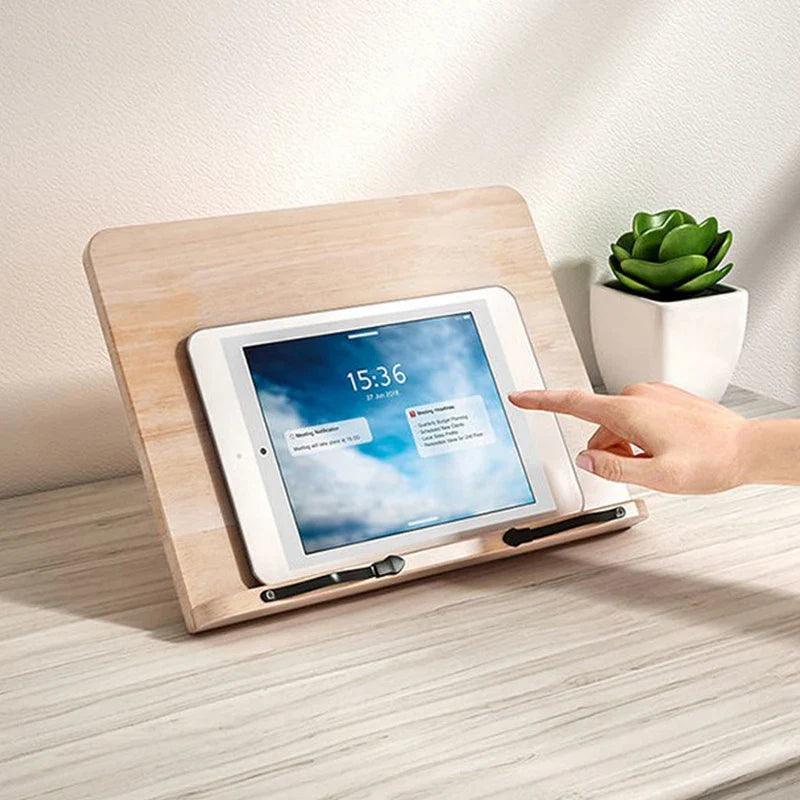 Book Stand Pine Wood Adjustable Foldable Reading Holder