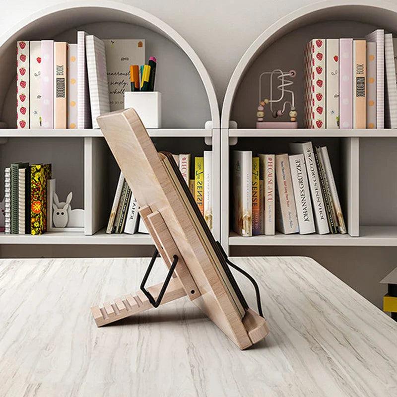Book Stand Pine Wood Adjustable Foldable Reading Holder