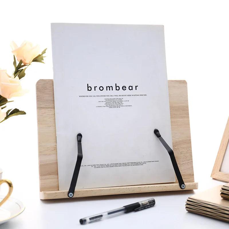 Book Stand Pine Wood Adjustable Foldable Reading Holder