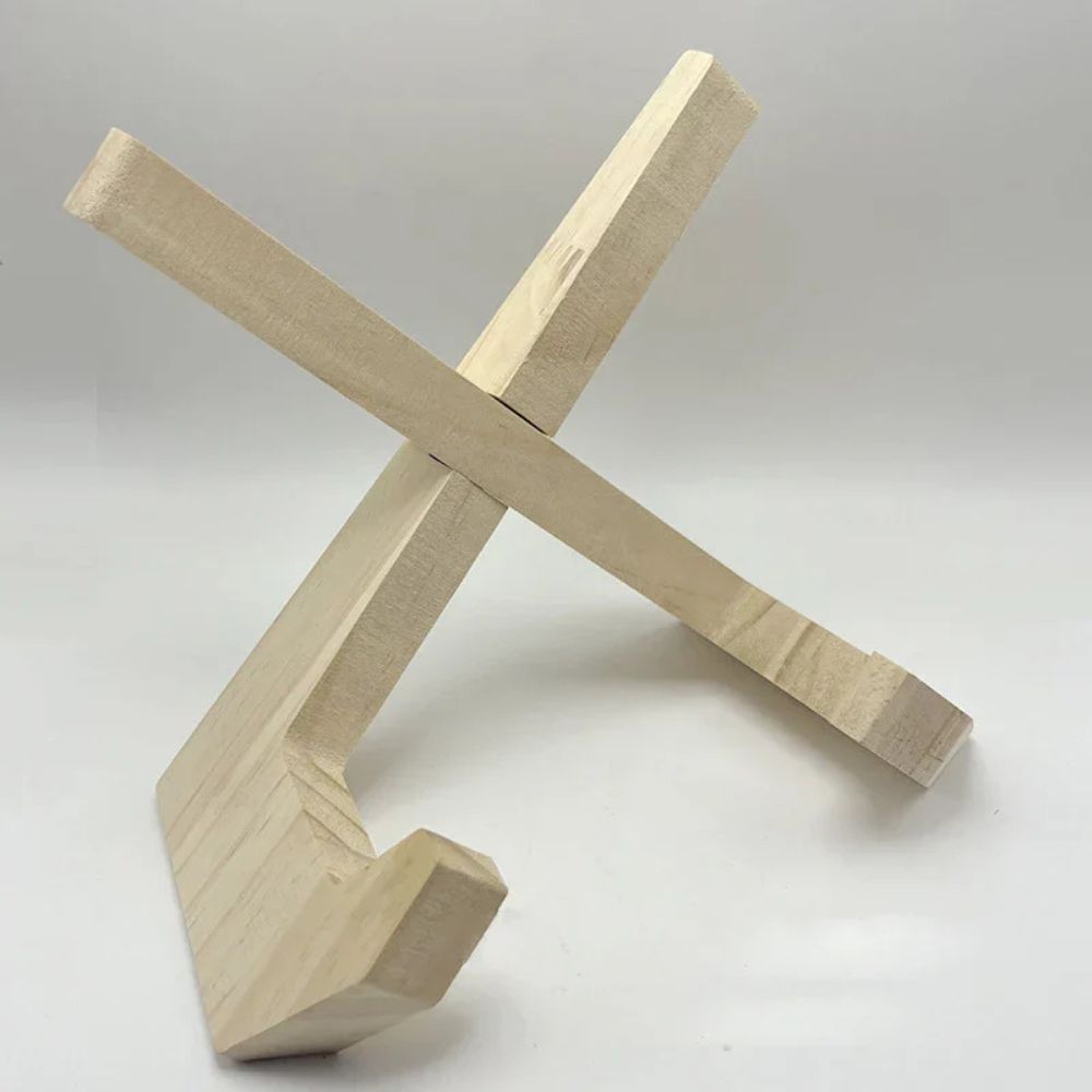 Wooden Book Stand Pine Wood X Frame Desktop Holder