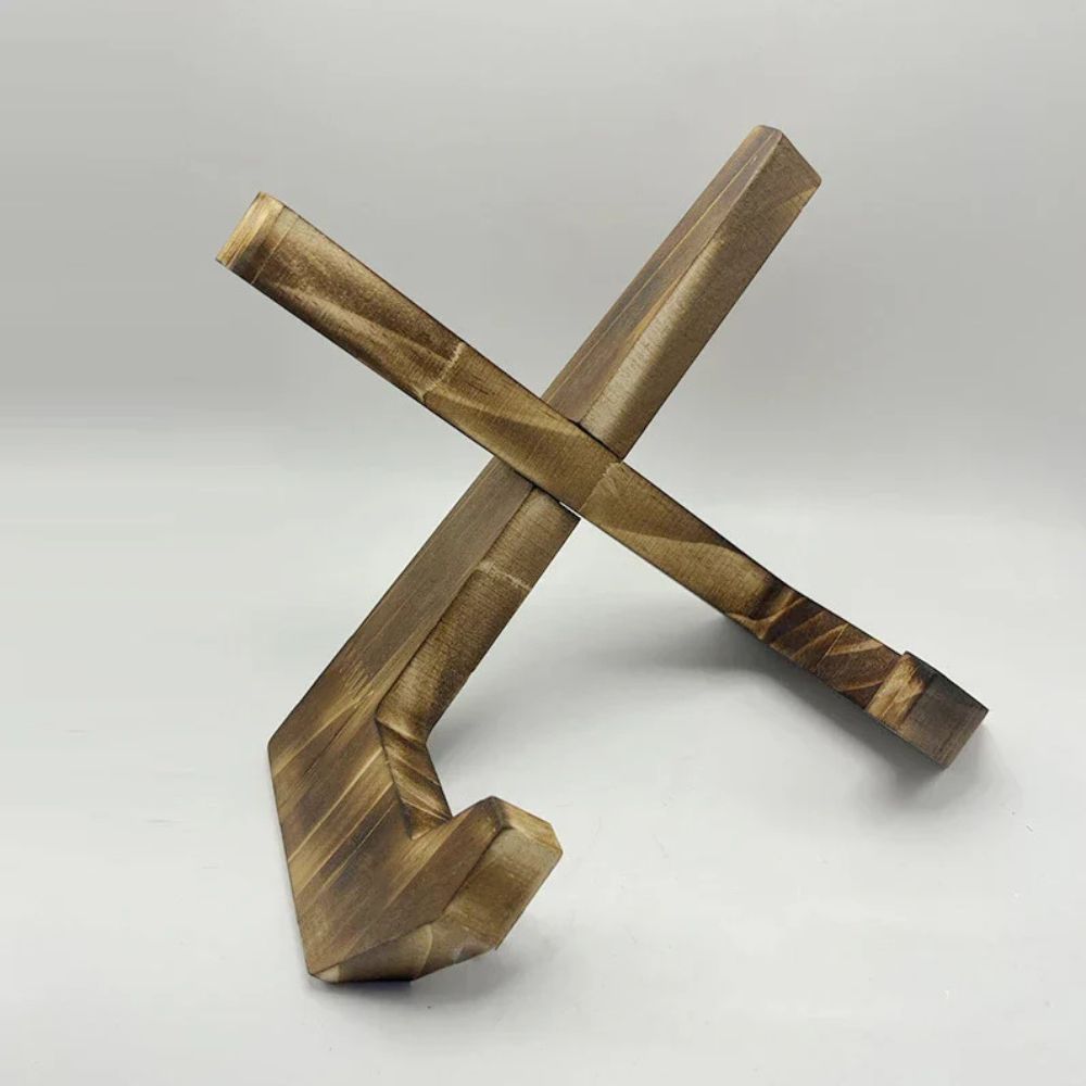 Wooden Book Stand Pine Wood X Frame Desktop Holder