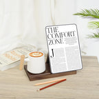 Desktop Book Stand Solid Pine Wood Adjustable Angle with Drink Holder