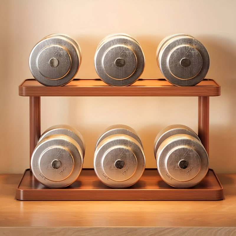 2-Tier Countertop Display Rack, Wood, Natural Finish, 30cm