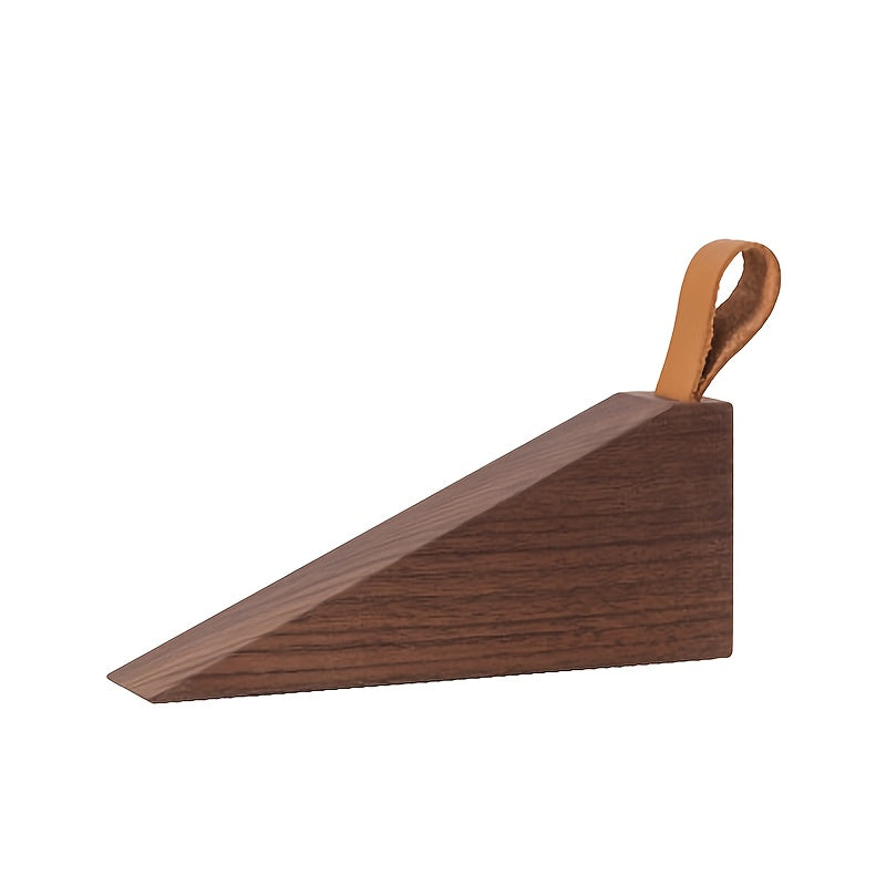 Doorstop Wooden Stylish Floor Mount with Non-Slip Stability