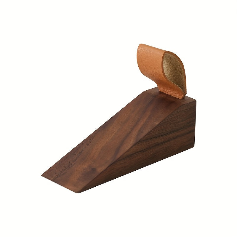 Doorstop Wooden Stylish Floor Mount with Non-Slip Stability