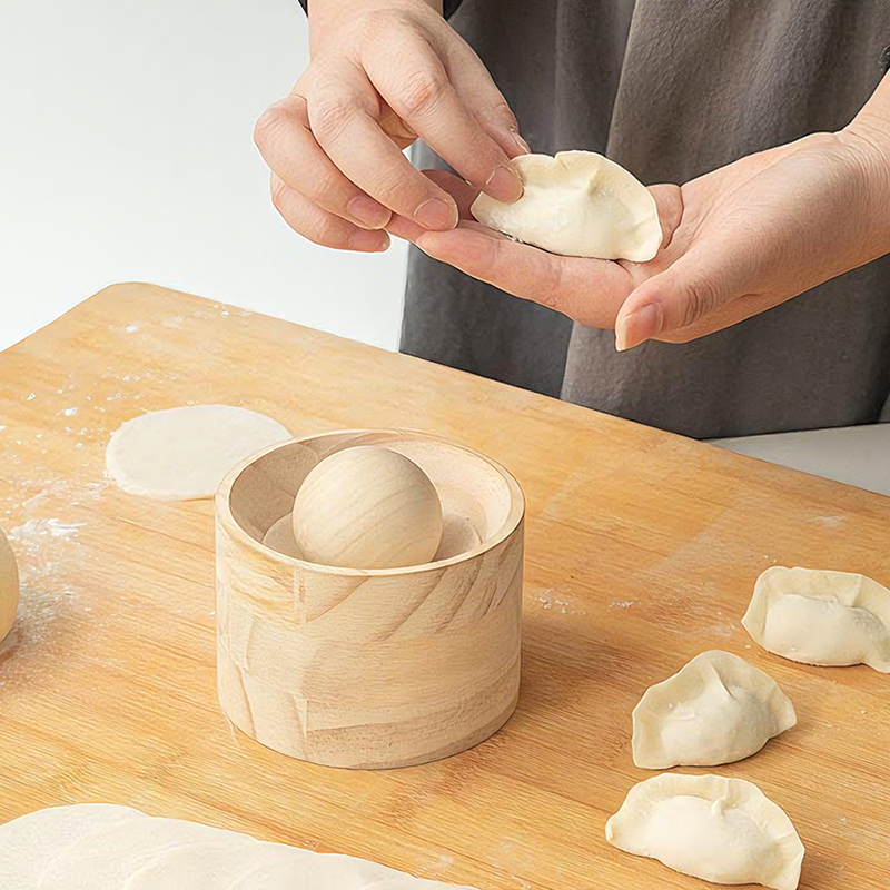 Dumpling Wrapper Press with Ergonomic Handle and Polished Surface
