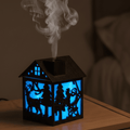 Mini Humidifier Ultrasonic ABS Wood House Design Night Light