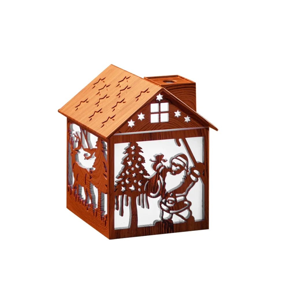 Mini Humidifier Ultrasonic ABS Wood House Design Night Light