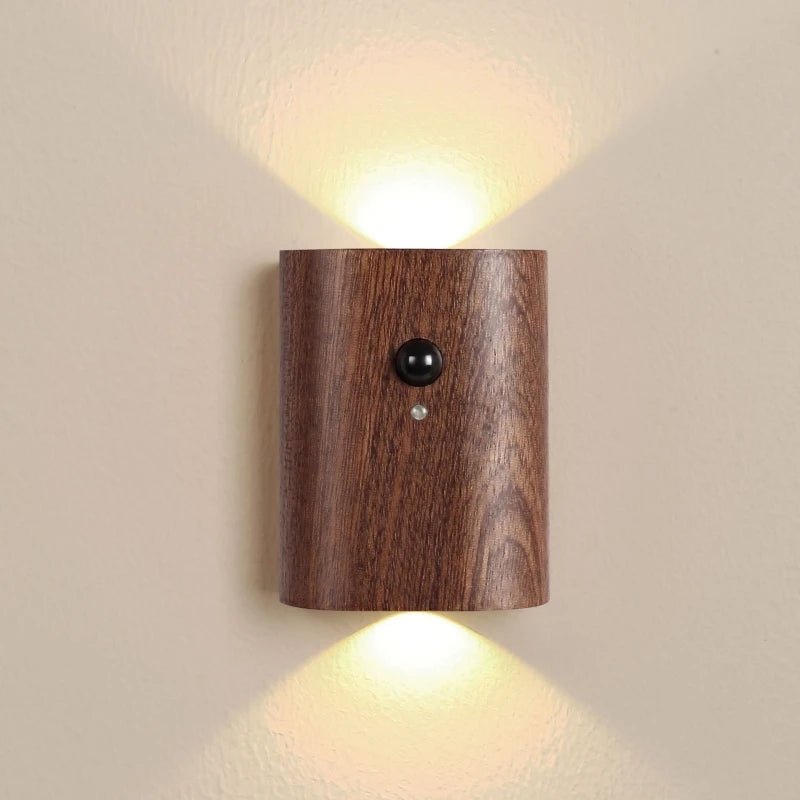 Wooden Motion Sensor Lamp - Rechargeable LED Light for Home, Elegant Design for Bedrooms, Hallways, and Cabinets
