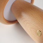 Cordless Wooden Mushroom Table Lamp with Touch Dimmer