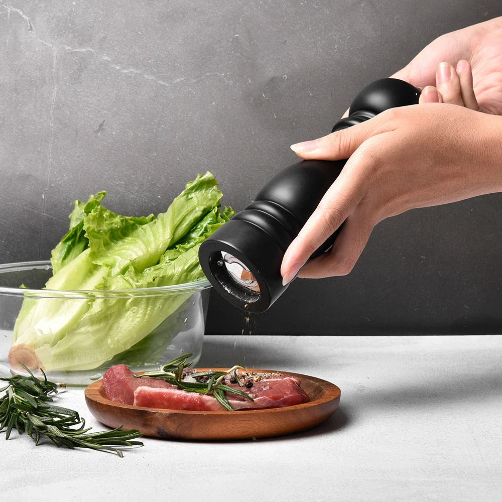 Salt and Pepper Shaker Set Solid Hardwood Manual Grinder