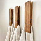 Wooden Towel Rack for Large Towels – Scandinavian Design Bathroom Towel Holder for Organized Spaces