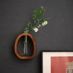 Wall-mounted Planter Vase Walnut with Tube Hydroponic Planter Design
